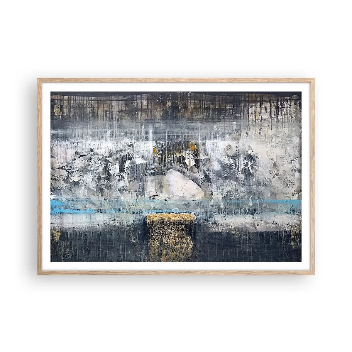 Plakat w ramie jasny dąb - Jak po lodzie, jak po grudzie - 100x70 cm