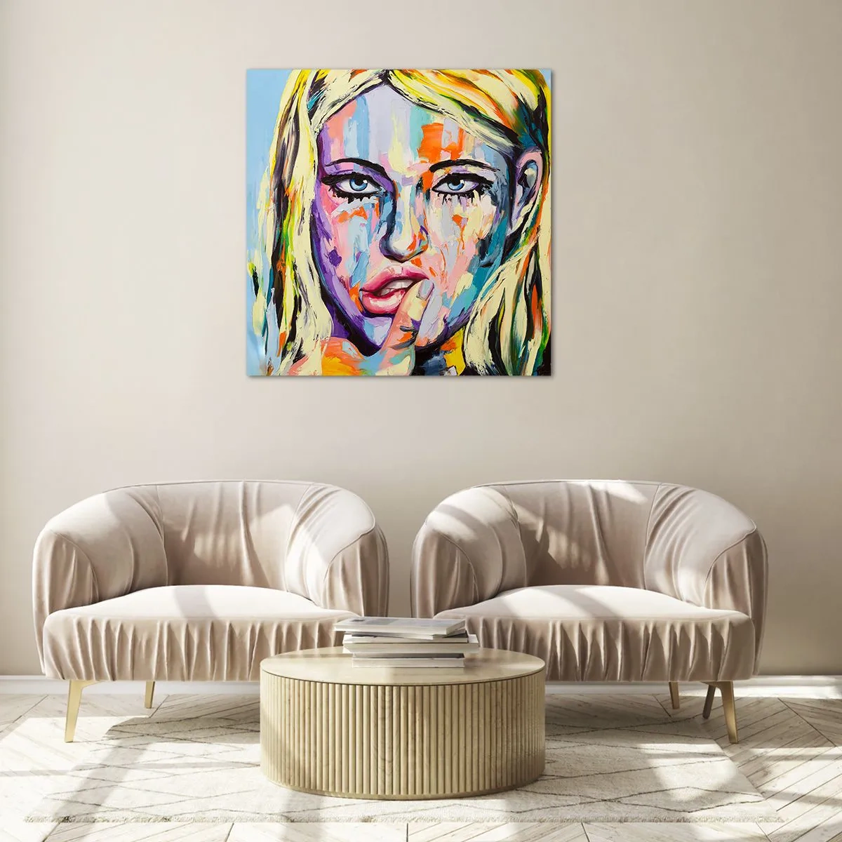 Obraz na szkle - Spójrz jej prosto w oczy - 30x30 cm