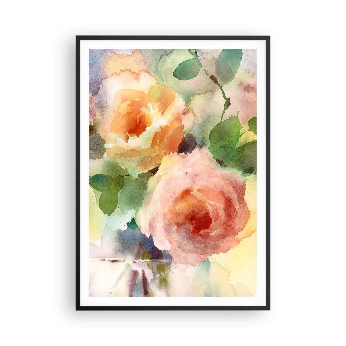 Plakat w czarnej ramie - Delikatne jak akwarela - 70x100 cm