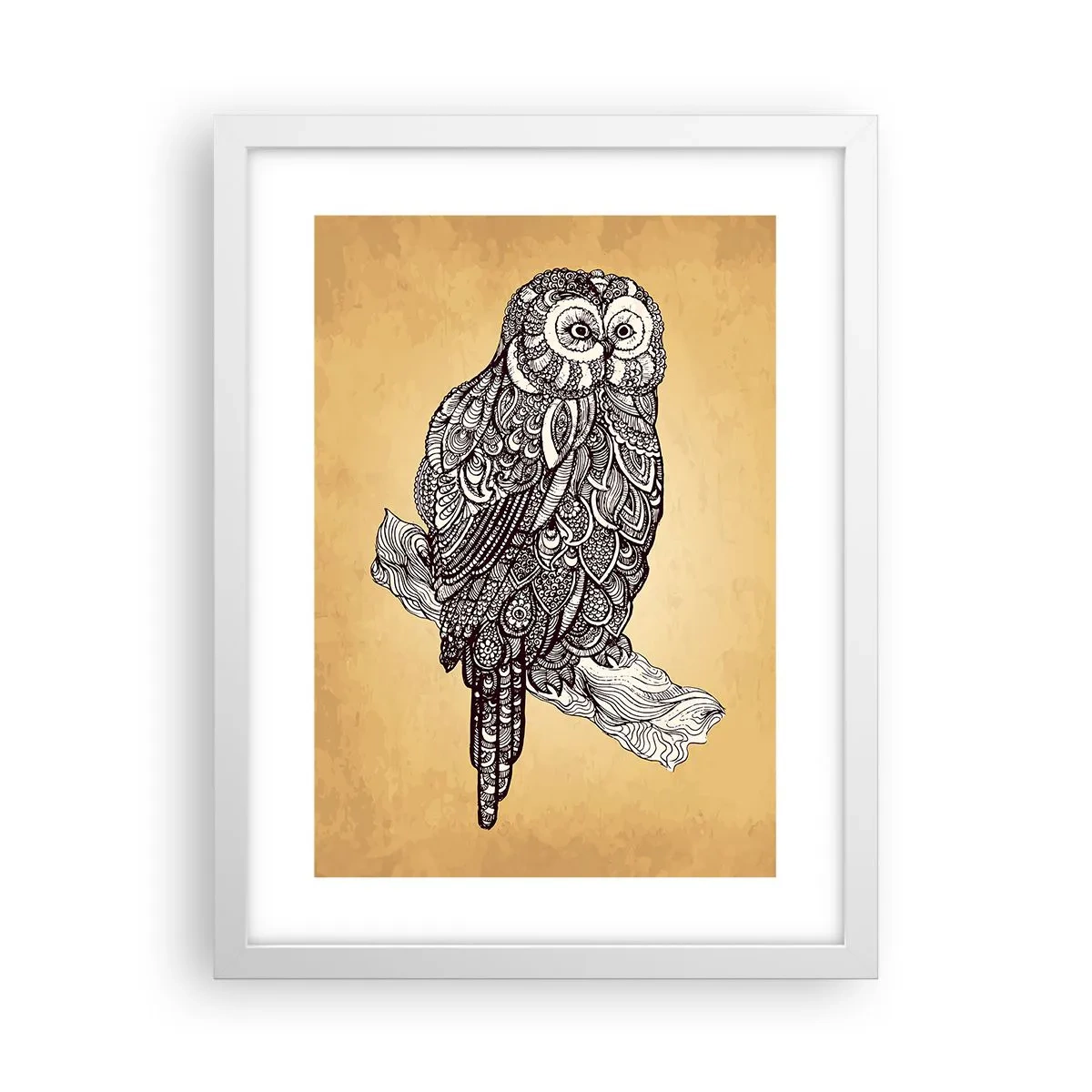 Plakat w białej ramie - Misterne ornamenty mądrości - 30x40 cm