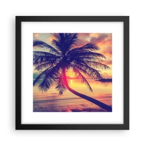Plakat w czarnej ramie - Wieczór pod palmami - 30x30 cm