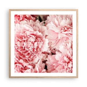 Plakat w ramie jasny dąb - Różowe marzenie - 60x60 cm