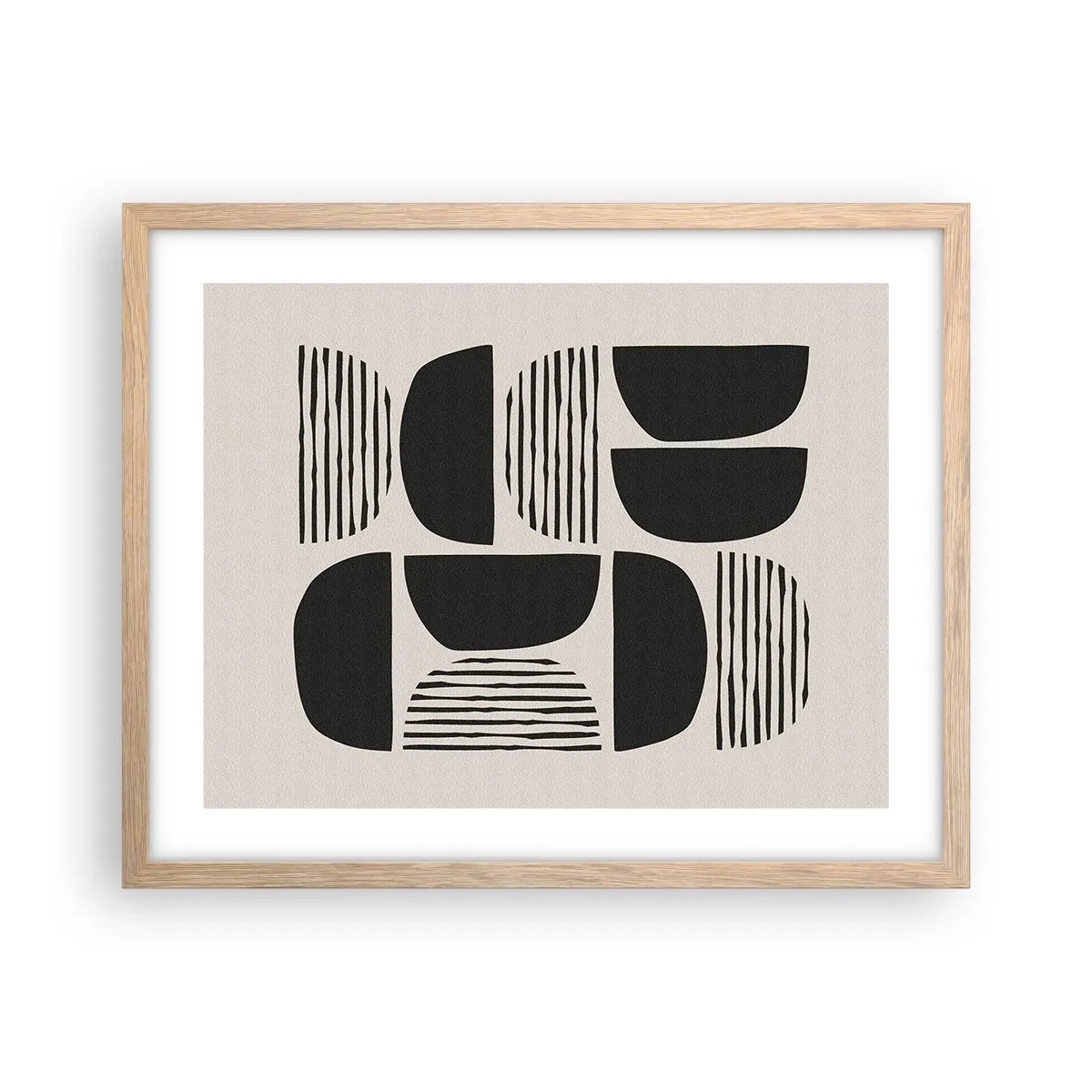 Plakat w ramie jasny dąb - Połowiczne układy - 50x40 cm