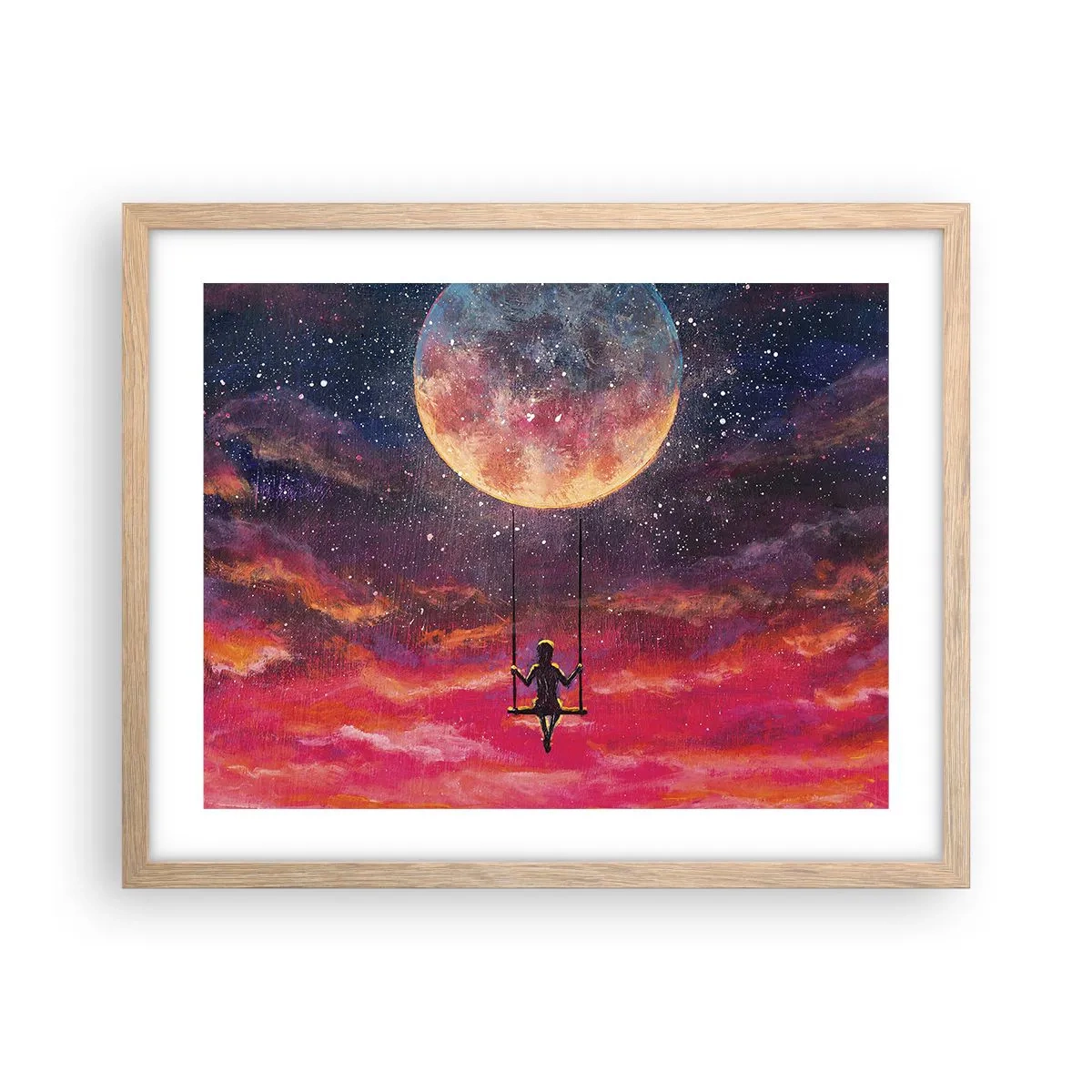 Plakat w ramie jasny dąb - Bujać w obłokach - 50x40 cm