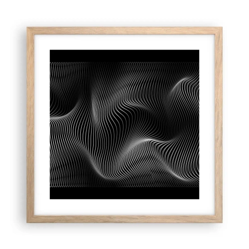 Plakat w ramie jasny dąb - Taniec światła w przestrzeni - 40x40 cm