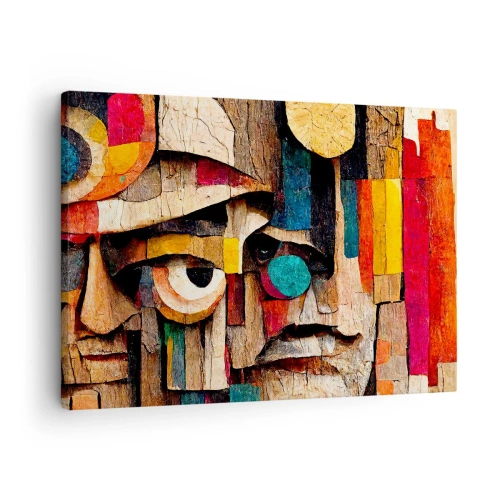 Obraz na płótnie - Widzę cię… - Abstrakcyjne twarze w intensywnych kolorach - 70x50cm