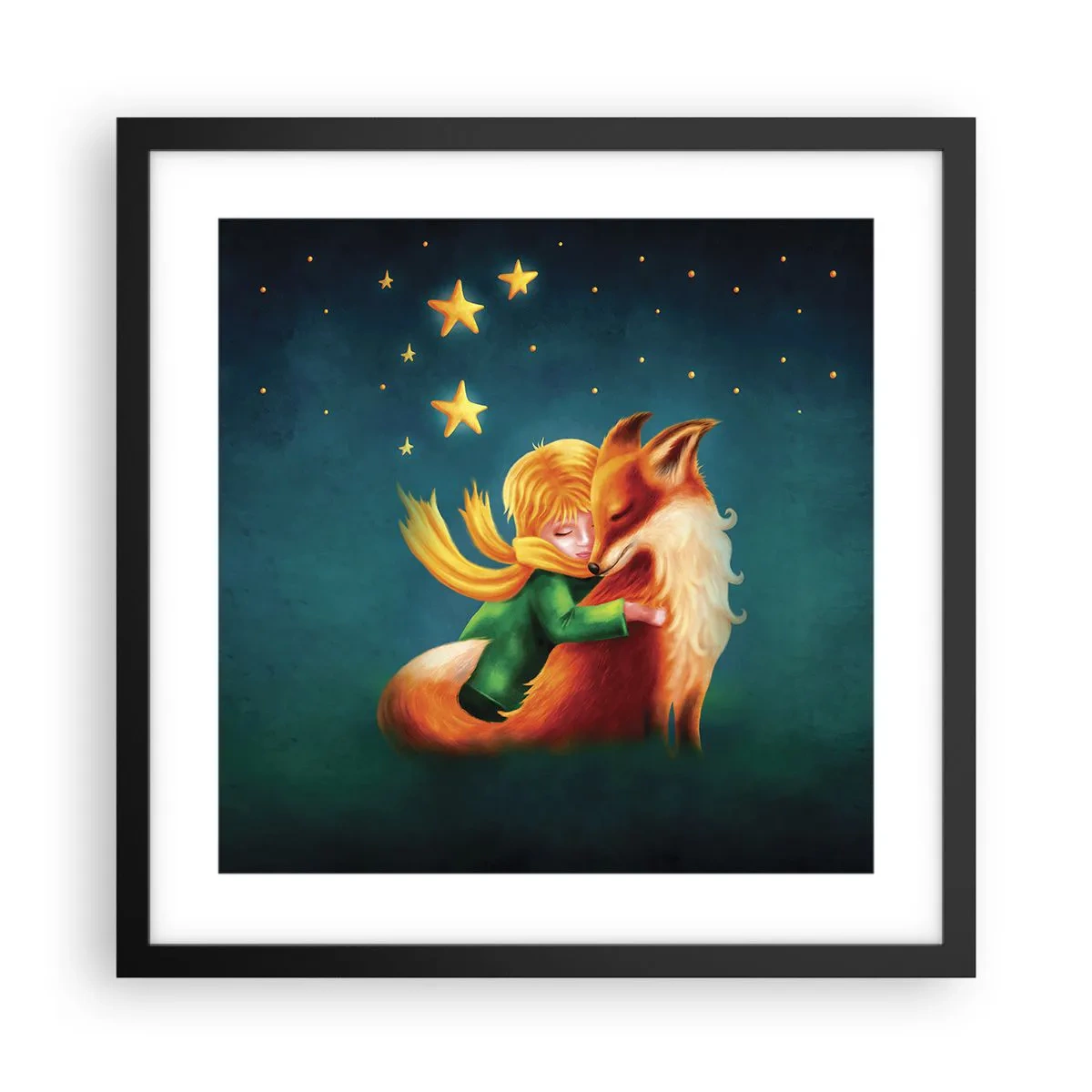 Plakat w czarnej ramie - Mały Książę - 40x40 cm