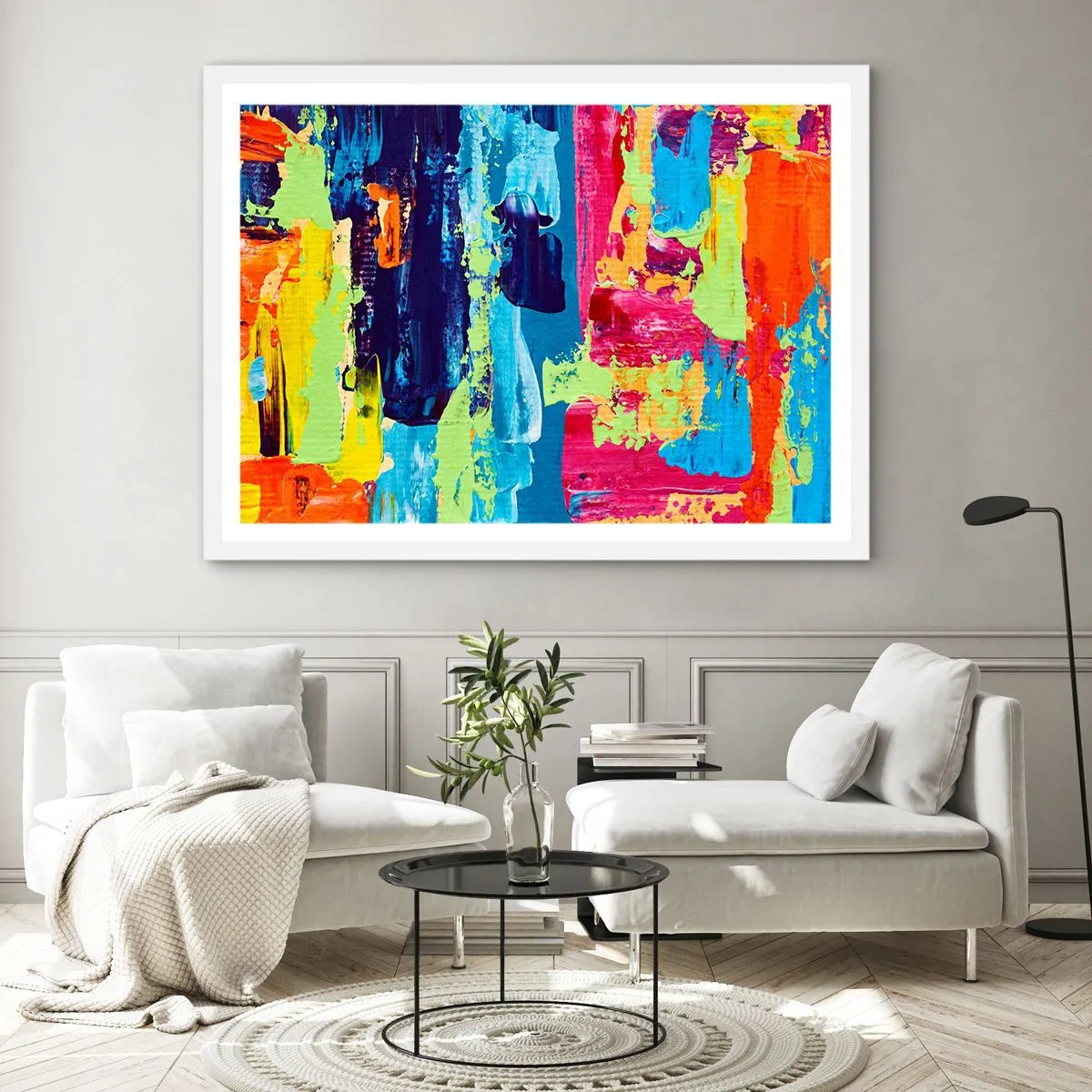 Plakat w białej ramie - Życie jest piękne! - 50x40 cm