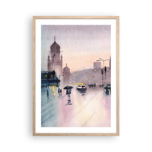 Plakat w ramie jasny dąb - W deszczowej mgiełce - 50x70 cm