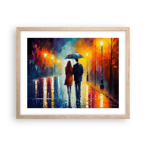 Plakat w ramie jasny dąb - Razem – kolorowa noc - 50x40 cm