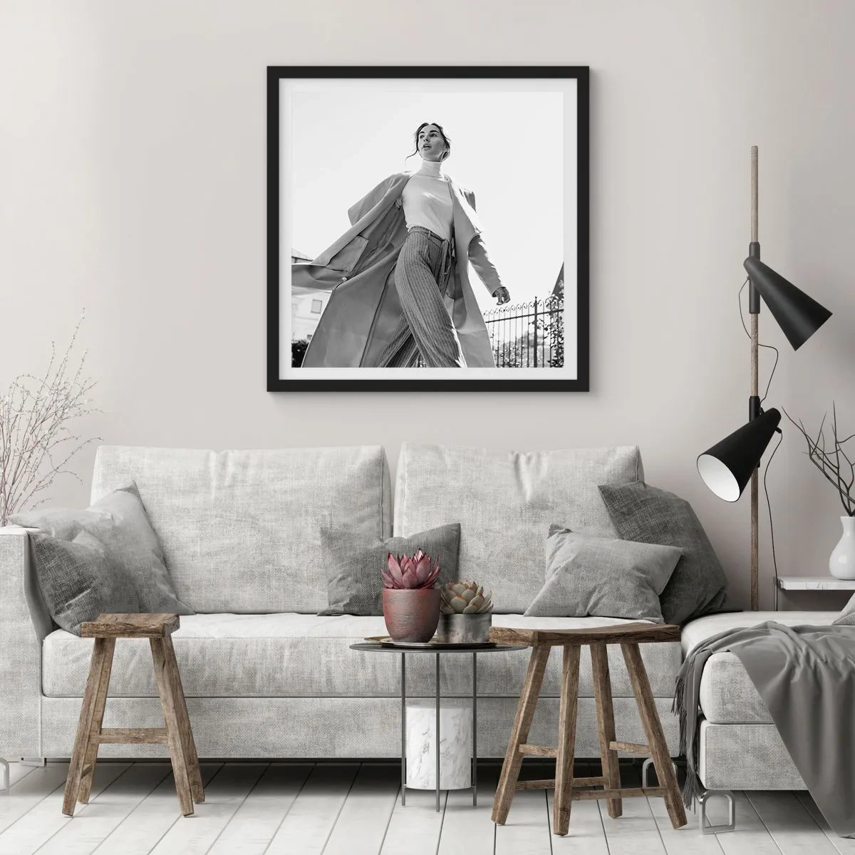 Plakat w czarnej ramie - Idziesz ze mną? - 30x30 cm