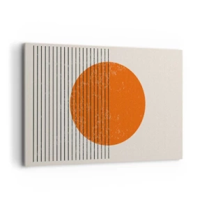 Obraz na płótnie - Minimalistyczne słońce z geometrycznymi liniami - 120x80cm - Zawsze słońce - Nowoczesna dekoracja ścienna do salonu, kuchni i sypialni ARTTOR