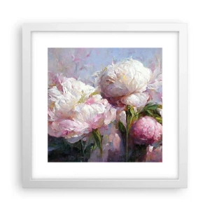 Plakat w białej ramie - Kipiący życiem bukiet - 30x30 cm