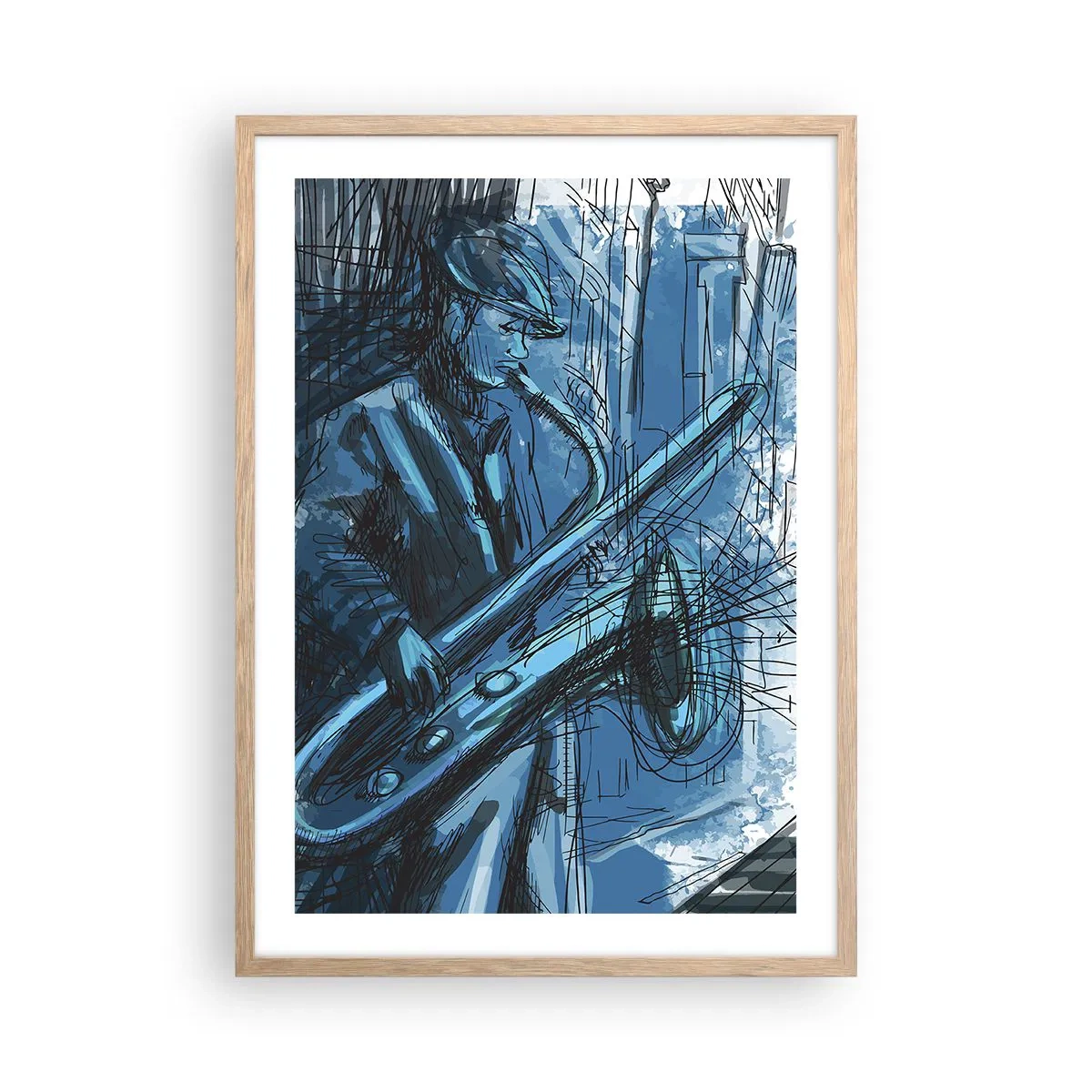 Plakat w ramie jasny dąb - Miejska rapsodia - 50x70 cm