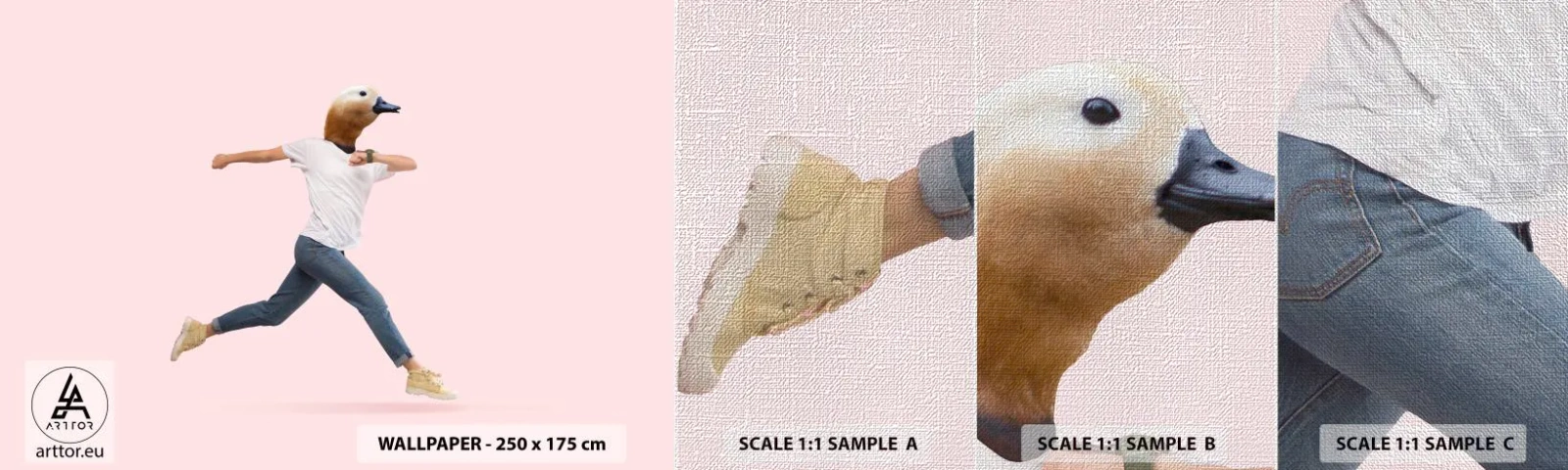 Fototapeta Próbka Premium Canvas - Szczypta absurdu - Abstrakcja, Mężczyzna, Minimalizm - 100x30 cm