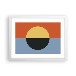 Plakat w białej ramie - Kompozycja ciepła i chłodu - 40x30 cm