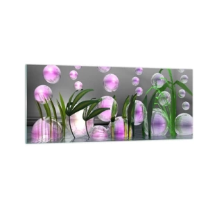 Obraz na szkle - Refleksyjna kompozycja lekkości i życia - 100x40 cm