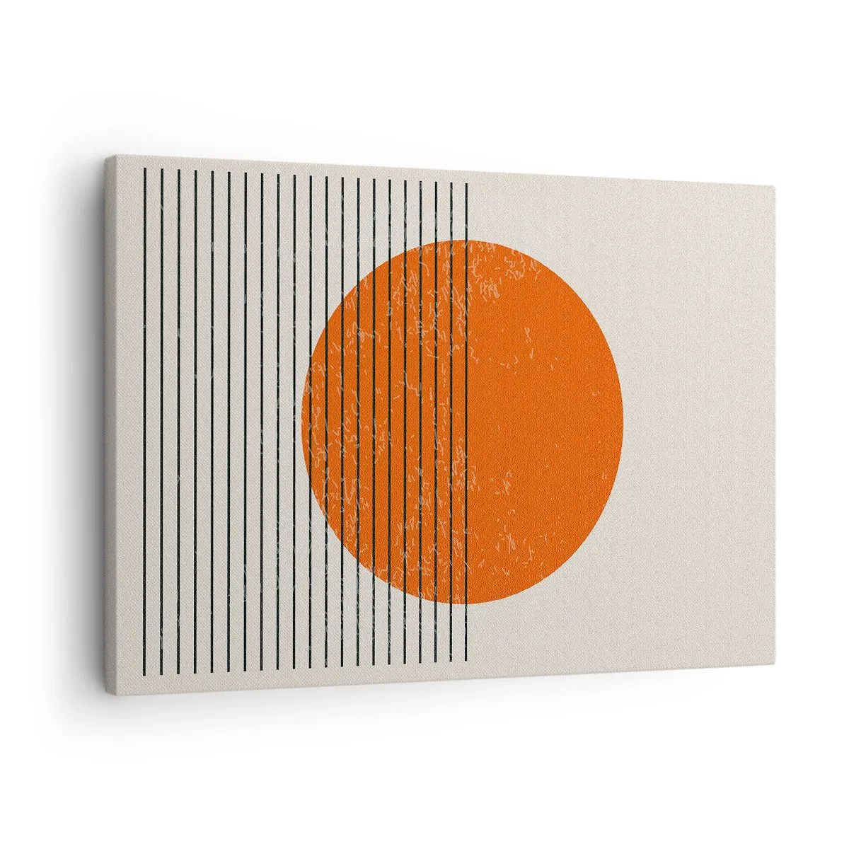 Obraz na płótnie - Minimalistyczne słońce z geometrycznymi liniami - 70x50cm - Zawsze słońce - Nowoczesna dekoracja ścienna do salonu i sypialni ARTTOR