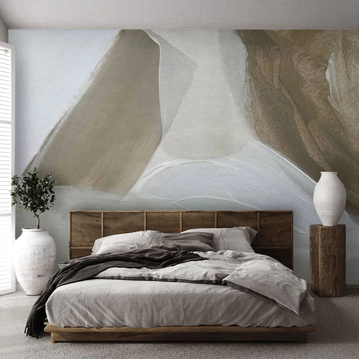 Fototapeta Standard Eco - Fala bieli - Jasny, Sztuka, Minimalistyczny - 350x256 cm