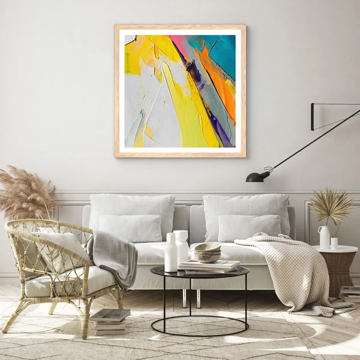 Plakat w ramie jasny dąb - Anatomia światła - 40x40 cm