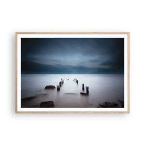 Plakat w ramie jasny dąb - Zamyślone jezioro - 100x70 cm