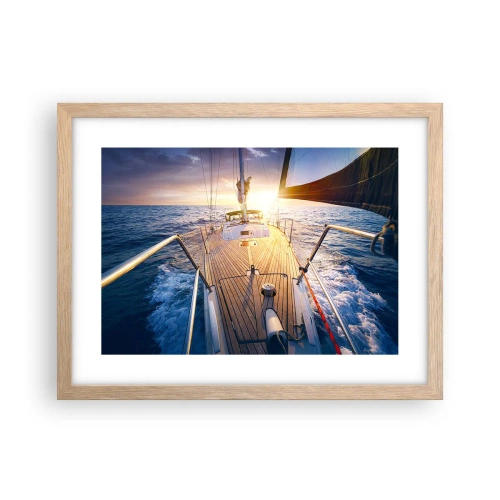 Plakat w ramie jasny dąb - Biegnąca po falach - 40x30 cm