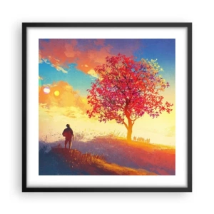 Plakat w czarnej ramie - Pielgrzym u celu - 50x50 cm