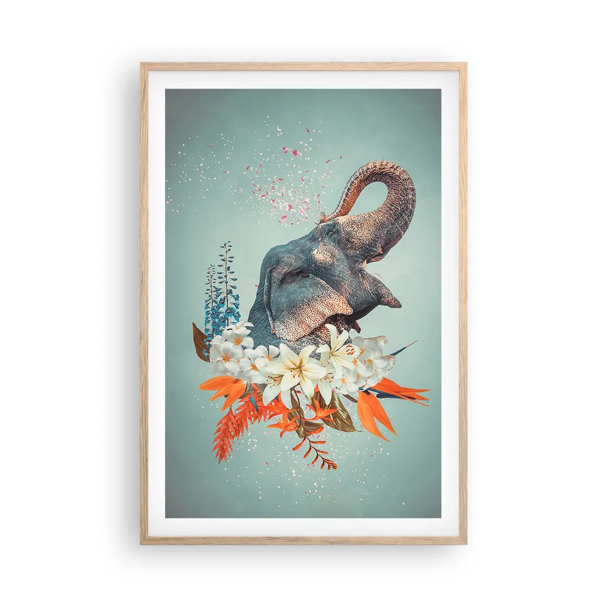 Plakat w ramie jasny dąb - Ryk radości - 61x91 cm