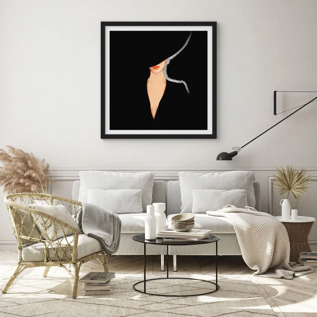 Plakat w czarnej ramie - Elegancja i styl - 30x30 cm