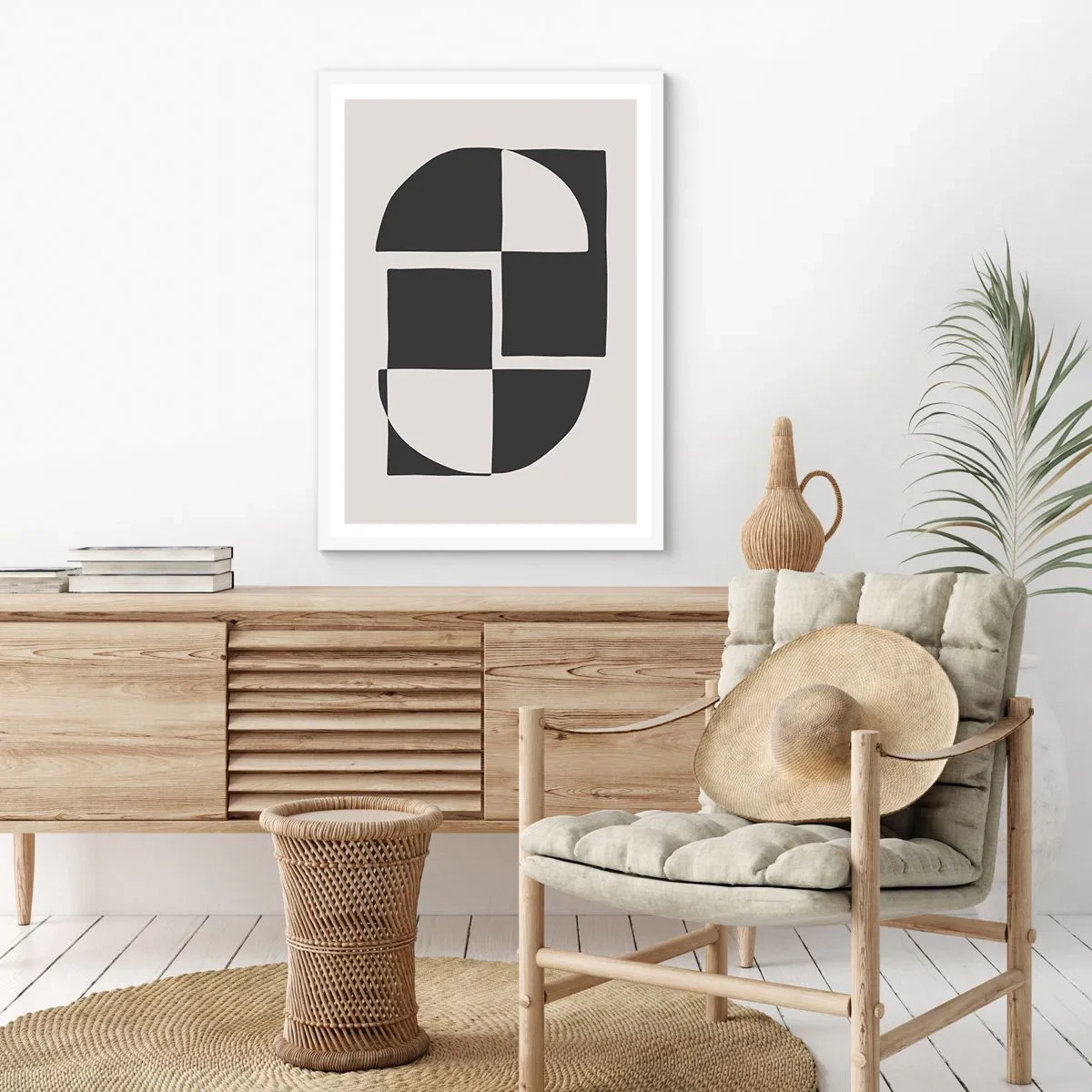 Plakat w białej ramie - Antyteza – synteza - 70x100 cm