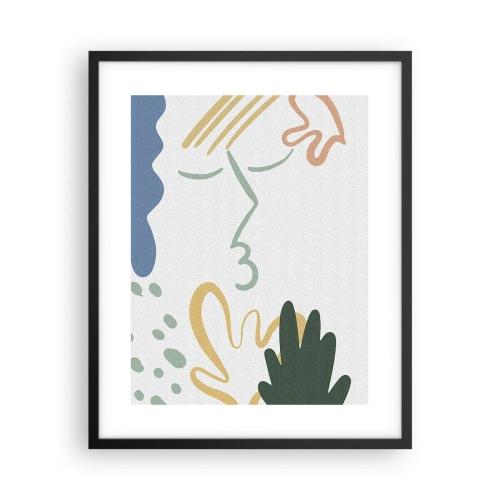 Plakat w czarnej ramie - Pocałunek kwiatów - 40x50 cm