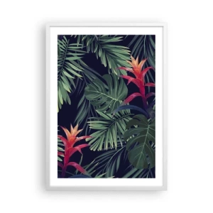 Plakat w białej ramie - Zapłonąć w zieleni - 50x70 cm