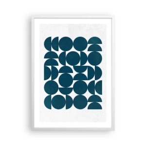 Plakat w białej ramie - Koła i półkola - 50x70 cm