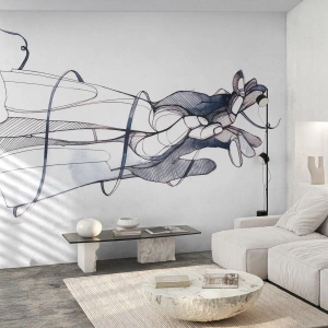 Fototapeta Premium Canvas - Studium dotyku - Abstrakcja, Dłonie, Grafika - 450x315 cm