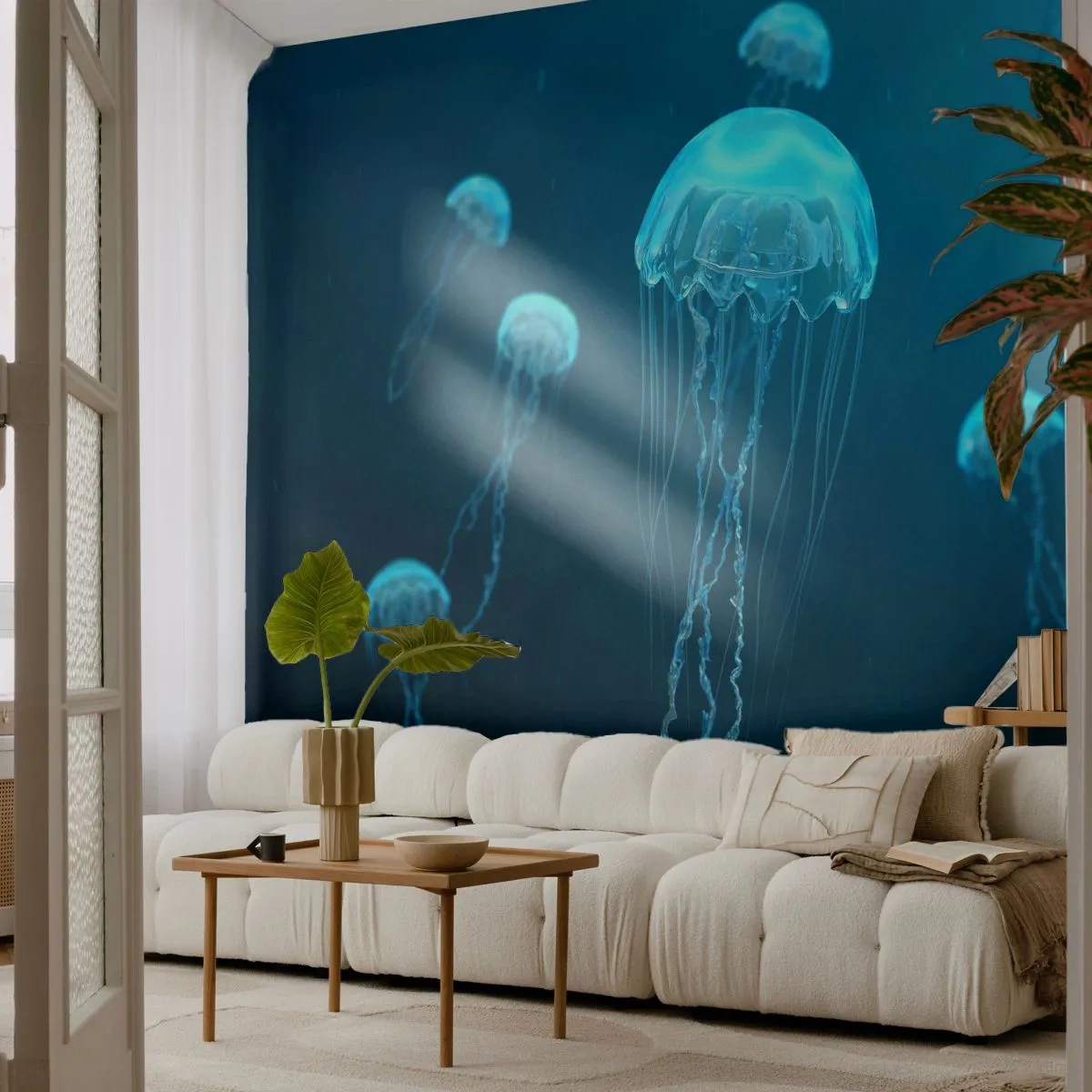 Fototapeta Premium Canvas - Oceaniczny taniec - Meduza, Ocean, Woda - 250x175 cm