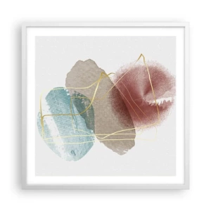 Plakat w białej ramie - Korale przestrzeni - 60x60 cm