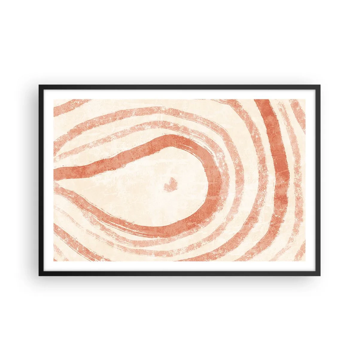 Plakat w czarnej ramie - Koralowe kręgi – kompozycja - 91x61 cm