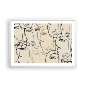 Plakat w białej ramie - Portret zwielokrotniony - 70x50 cm