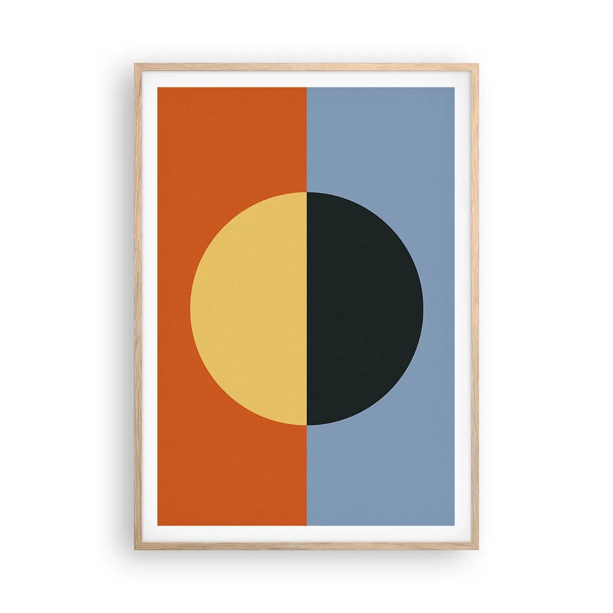 Plakat w ramie jasny dąb - Kompozycja ciepła i chłodu - 70x100 cm