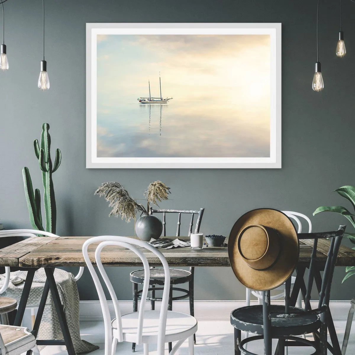 Plakat w białej ramie - W morzu ciszy - 70x50 cm