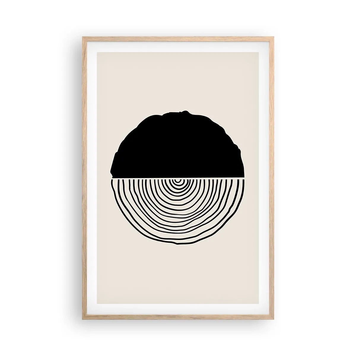 Plakat w ramie jasny dąb - Pół na pół - 61x91 cm