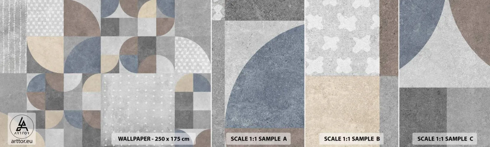 Fototapeta Próbka Samoprzylepna Deluxe Sticker - Ceramiczna fantazja - Abstrakcja, Sztuka, Wzór Geometryczny - 100x30 cm