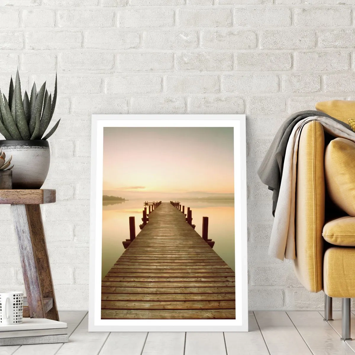 Plakat w białej ramie - Przedświt, świtanie, światło - 30x40 cm