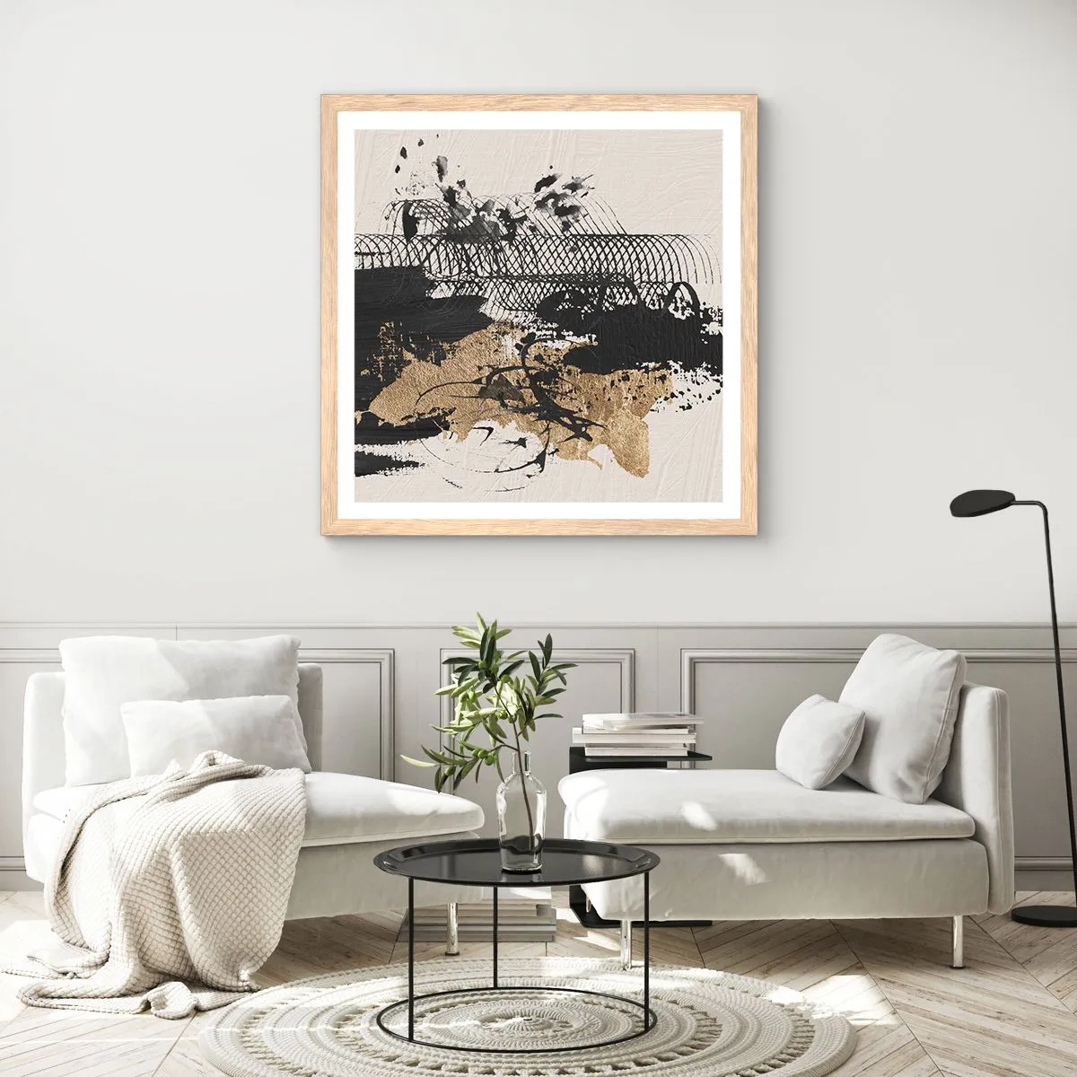 Plakat w ramie jasny dąb - Kompozycja z pasją - 50x50 cm