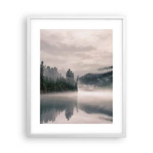 Plakat w białej ramie - W zadumie, we mgle - 40x50 cm