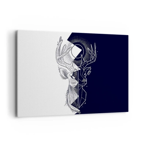 Obraz na płótnie - Geometria i natura w symbolicznej kompozycji - 120x80cm - Walka i jedność przeciwieństw - Nowoczesna dekoracja ścienna do salonu, kuchni i sypialni ARTTOR