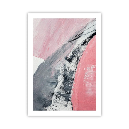 Plakat - Abstrakcyjna kompozycja w odcieniach różu i szarości - 50x70cm - Kompozycja dopasowana - Nowoczesna dekoracja ścienna do salonu, kuchni i sypialni ARTTOR