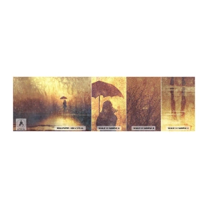 Fototapeta Próbka Samoprzylepna Deluxe Sticker - Czuję, że ktoś na mnie patrzy - Abstrakcja, Kobieta, Spacer W Deszczu - 100x30 cm