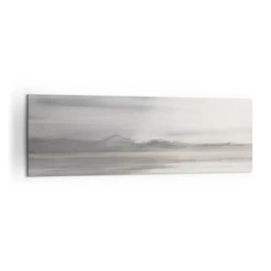 Obraz na płótnie - Subtelny pejzaż w odcieniach szarości i beżu - 160x50cm - Zamyślona dal - Nowoczesna dekoracja ścienna do salonu i sypialni ARTTOR