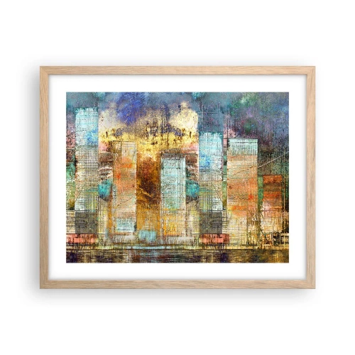 Plakat w ramie jasny dąb - Słoneczna metropolia - 50x40 cm